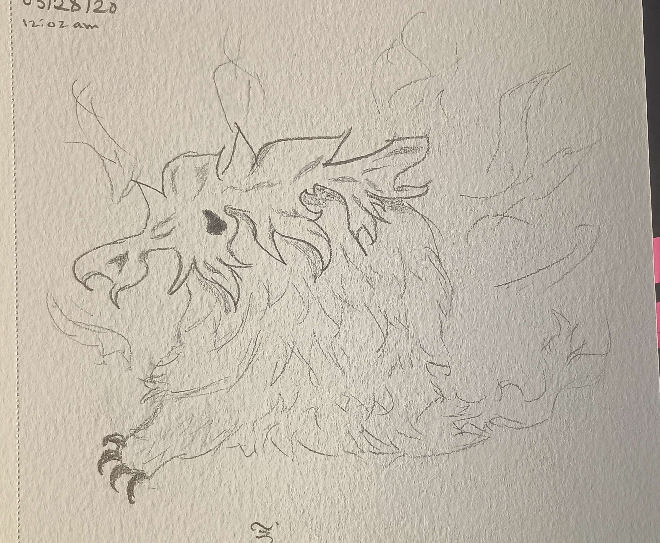 Sad Monster Stewing in their Sorrow-Pencil